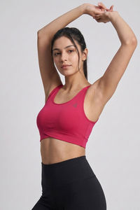 Zelocity Medium Impact Quick Dry Sport Bra - Pink Yarrow — thumbnail 2